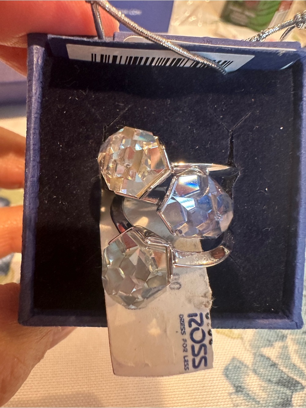 Swarovski Nuts Triple Stacking Ring Set - NIB - Sz 8 - style 1119302 - Picture 2 of 4